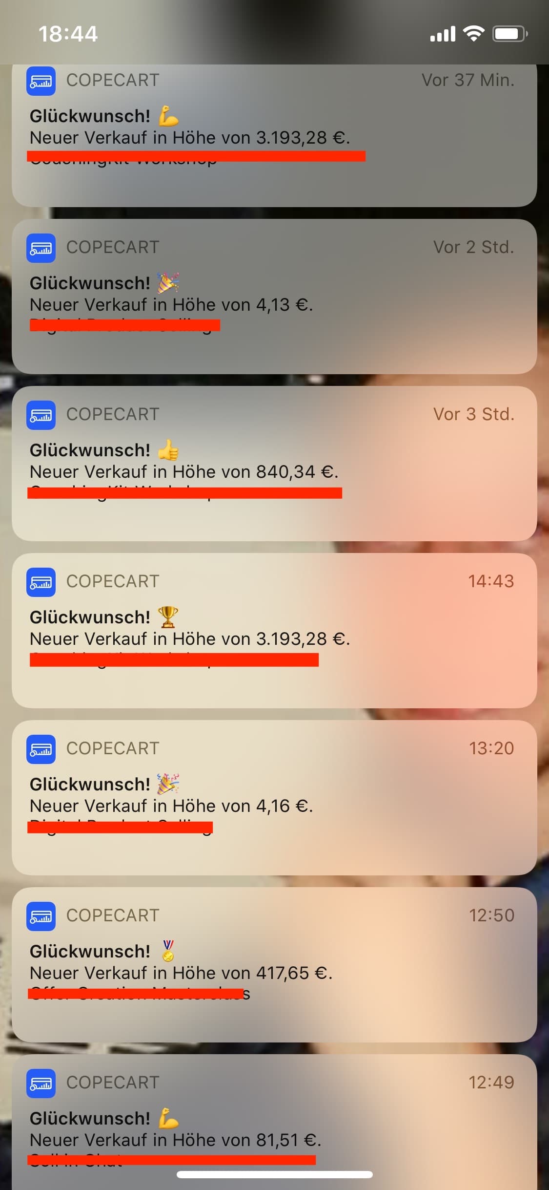 Verkaufsbenachrichtigungen